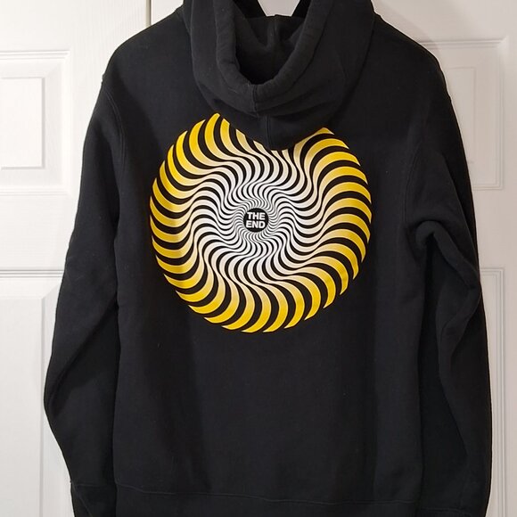 Spitfire Classic Swirl Fade Hooded Sweatshirt Black and Yellow - Picture 2 of 13
